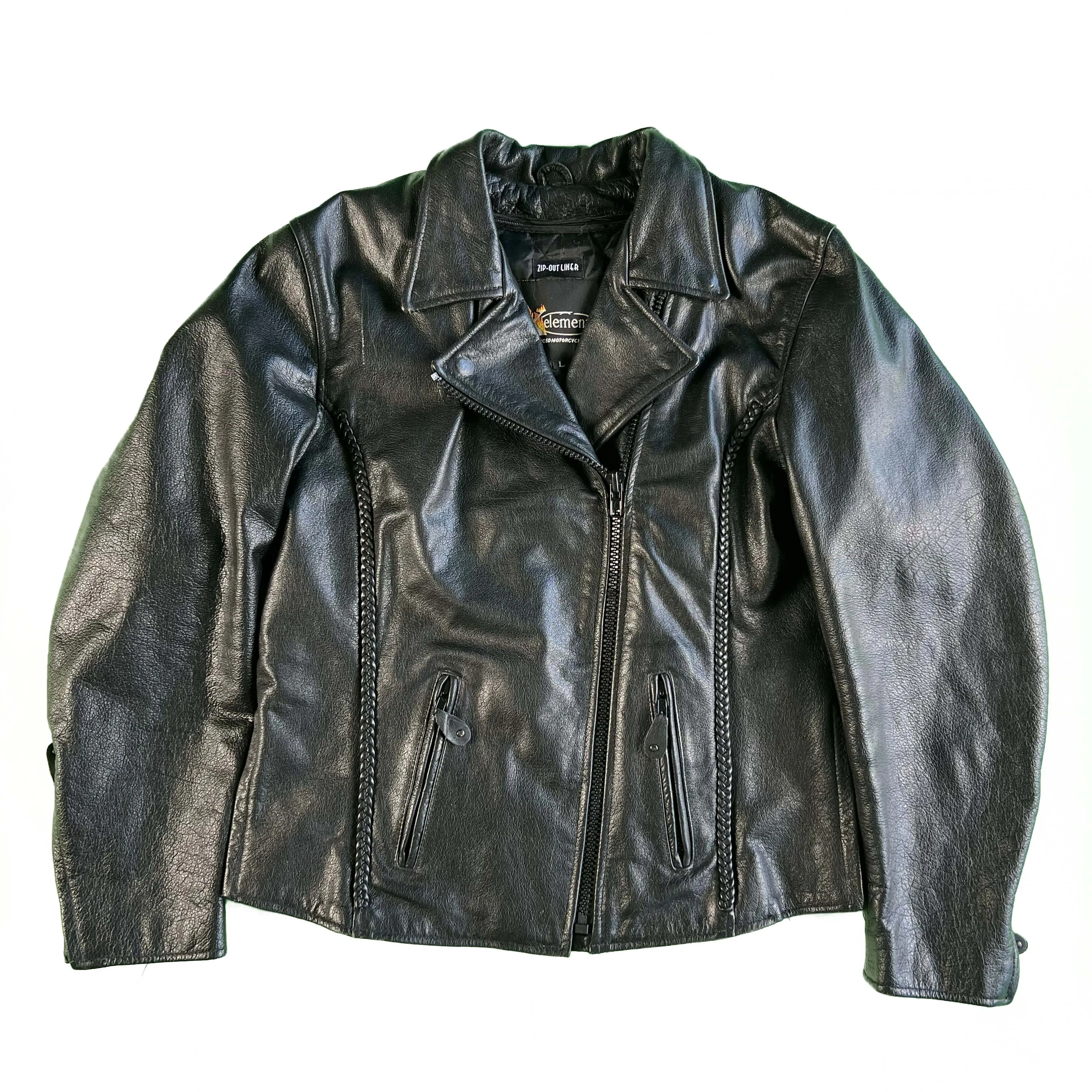 00s X-Element Black Leather Moto Jacket- M