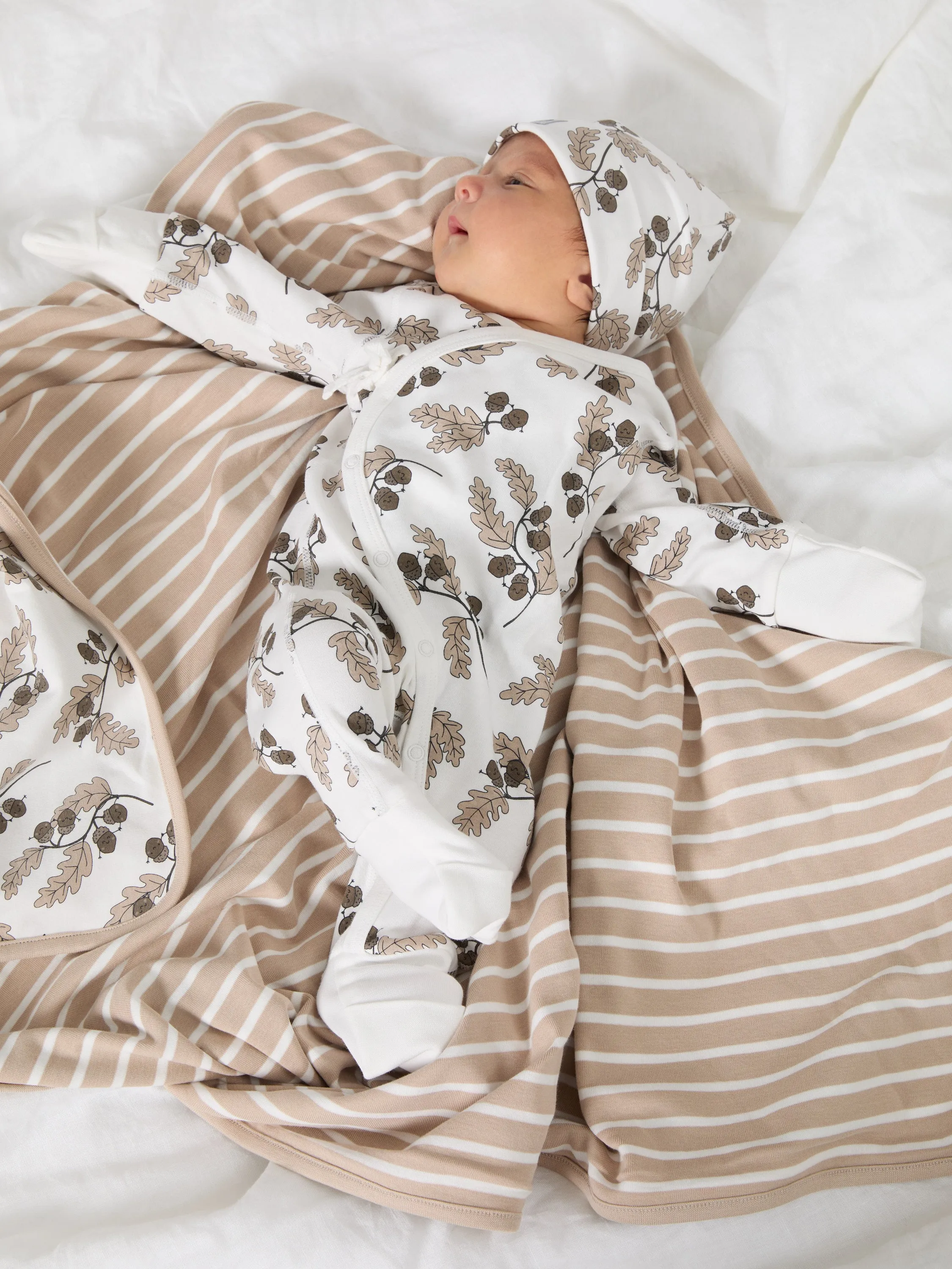 Acorn Print Baby Beanie Hat