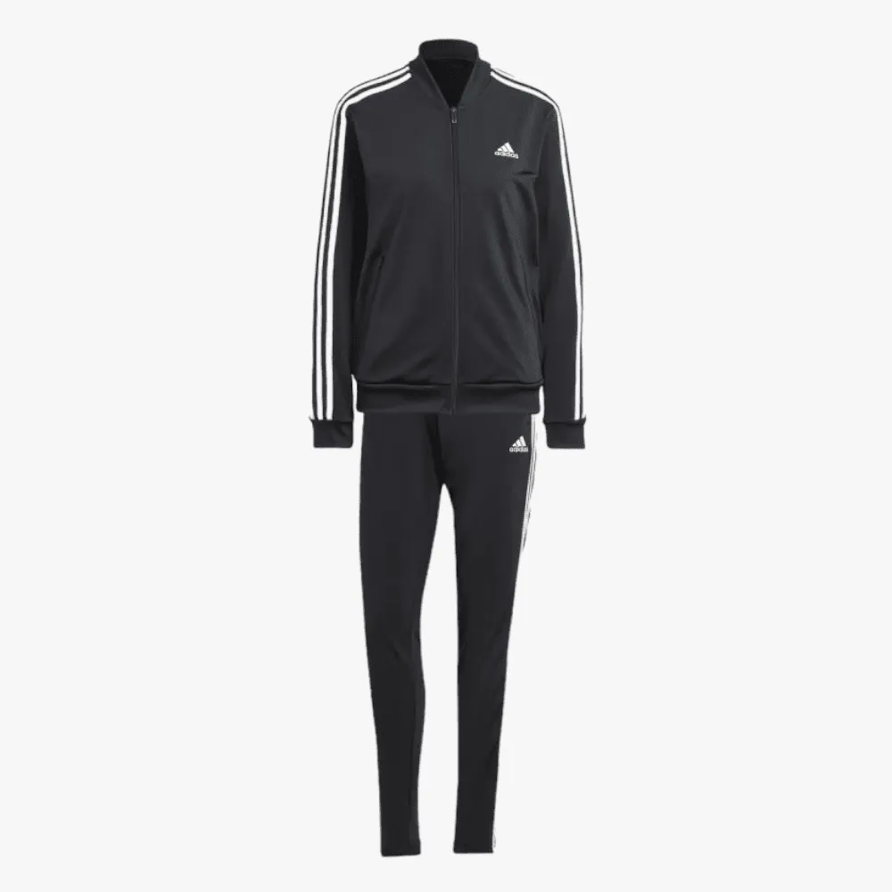 adidas Womens Essentials 3-Stripes Tracksuit Set Black