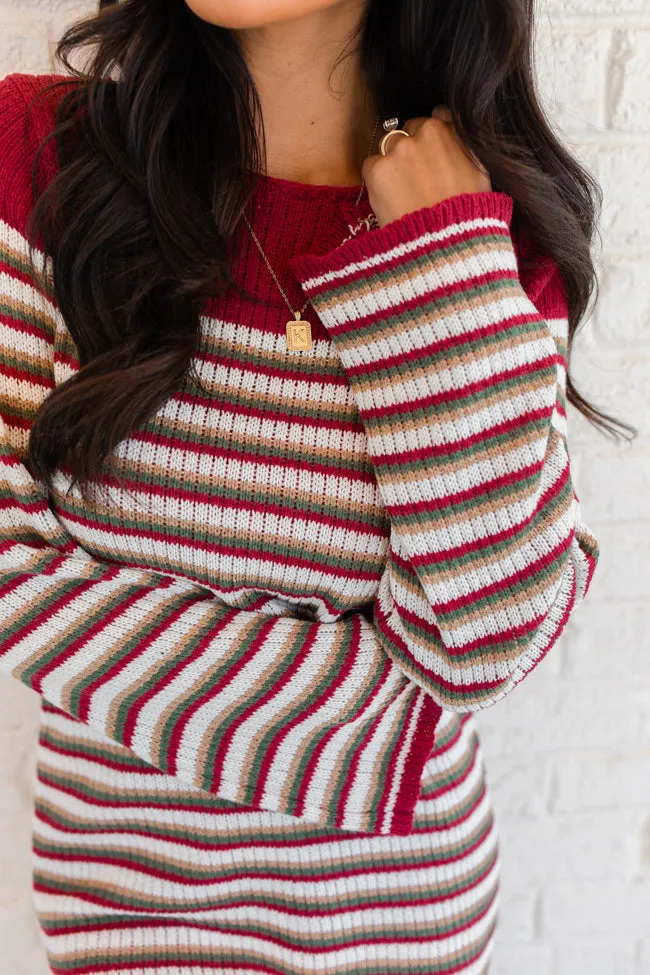 All About It Multi Striped Knit Sweater Dress FINAL SALE