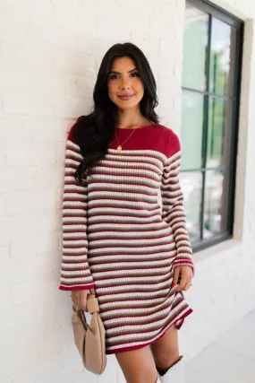 All About It Multi Striped Knit Sweater Dress FINAL SALE