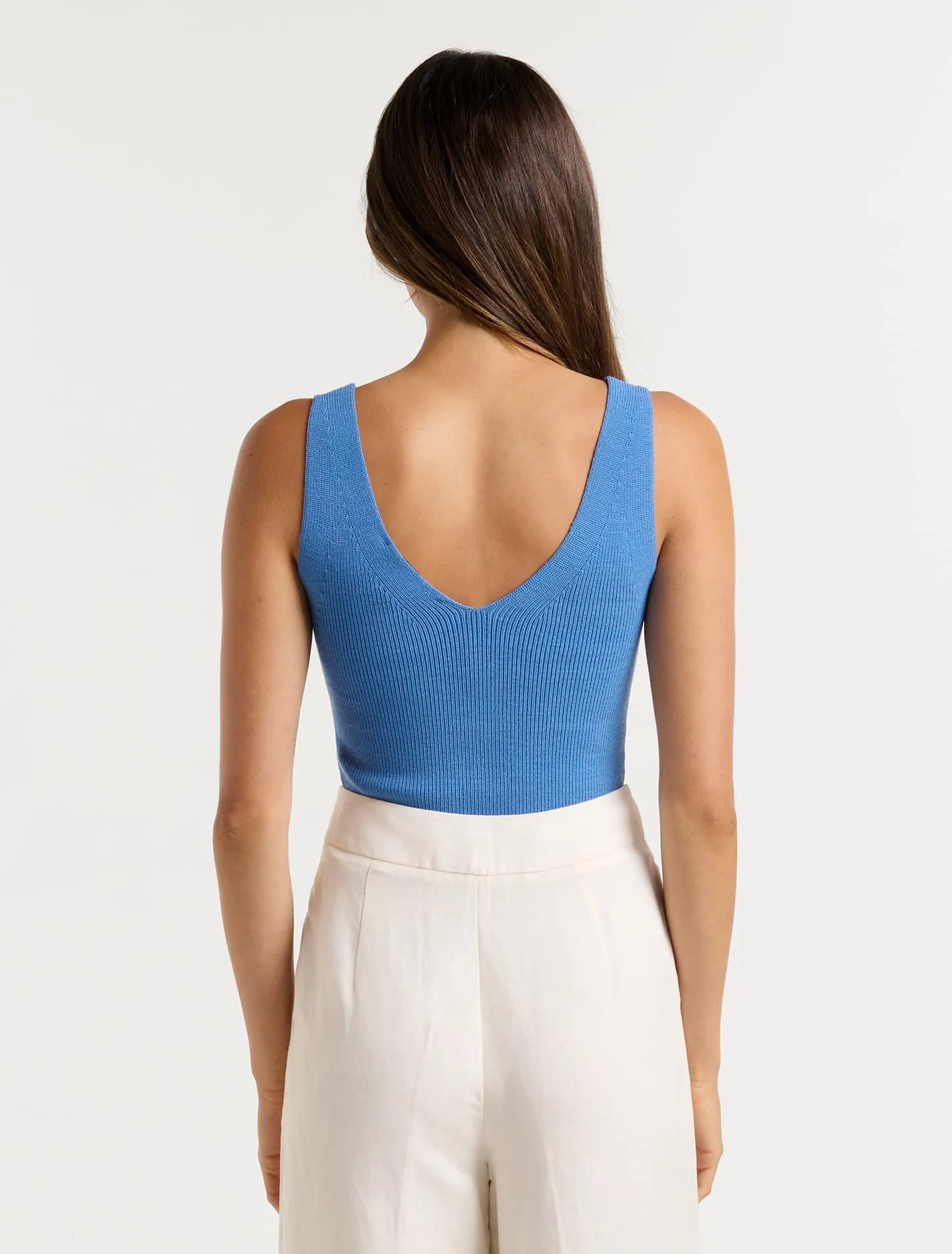 Annie V Neck Knit Tank Top