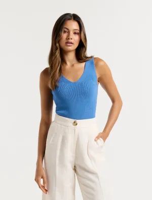 Annie V Neck Knit Tank Top