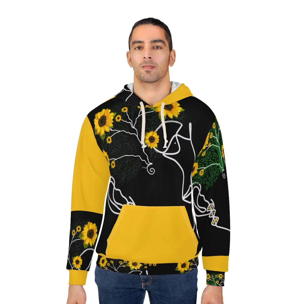 AOP Unisex Pullover Hoodie SUNFLOWERS