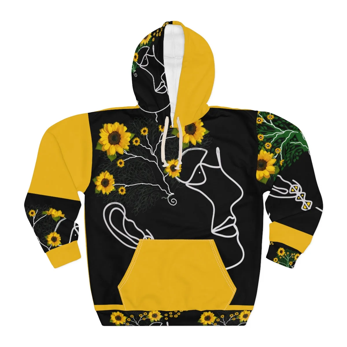 AOP Unisex Pullover Hoodie SUNFLOWERS