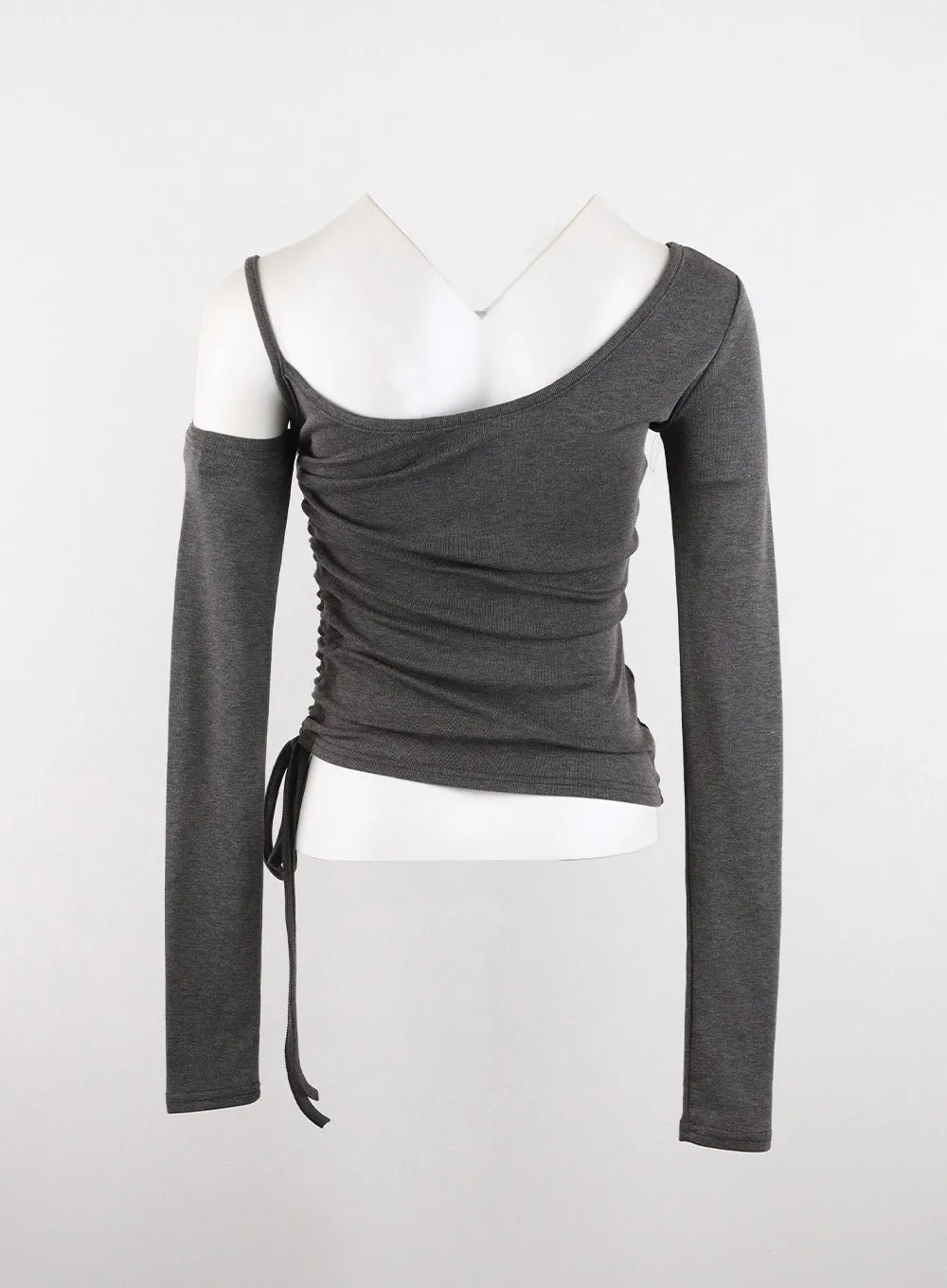 Asymmetrical Neck Cut-Out Long Sleeve Tee CD304