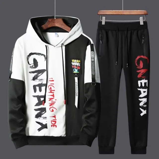 Autumn Men Set Tracksuit Mens Hoodies Sweatshirts Sweatpants Track Suit Streetwear Hip Hop Casual Sports Suit