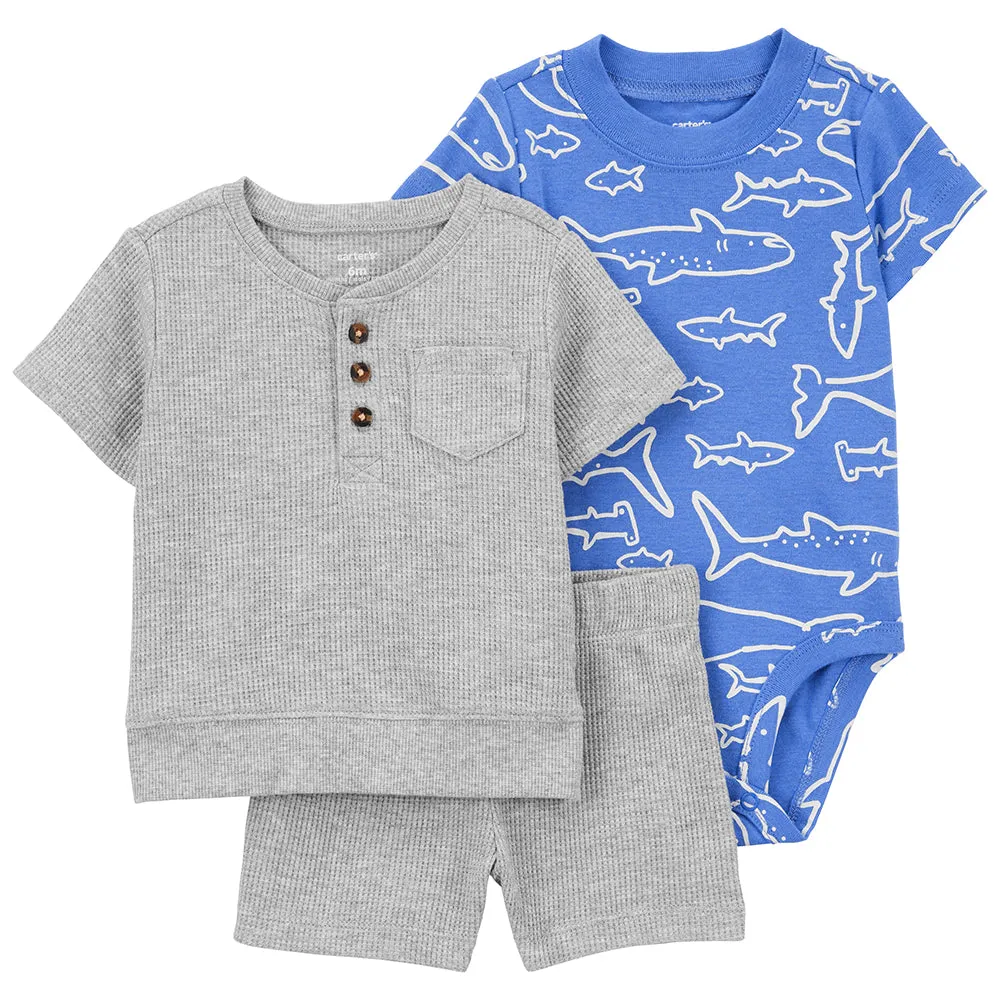 Baby Boys' 3-Piece Shark Little Short Set 1Q474810