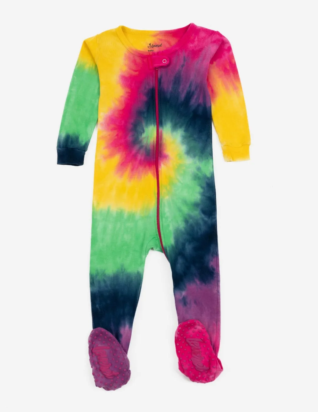 Baby Footed Swirl Tie Dye Cotton Pajamas