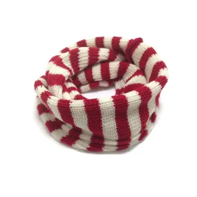 Baby Knit Infinity Scarf Toddler Winter Neck Warmer Infant Christmas Scarf | Red White