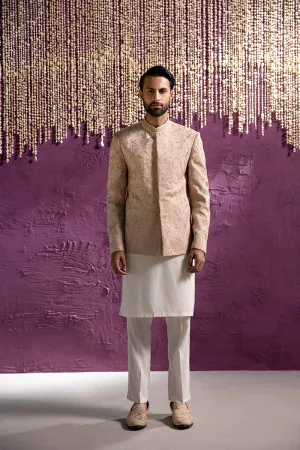 BEIGE EMBROIDERED PRINCE COAT