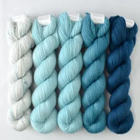 Blue 2, Glaze, Forever, Coos Bay, Franklin - Glittering Snowscape Shawl Set