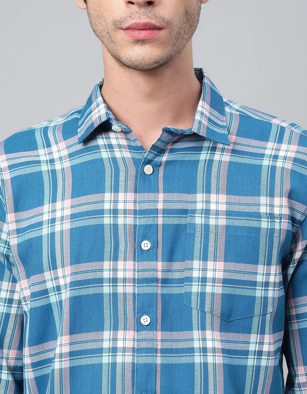 Blue Checks Printed Shirt