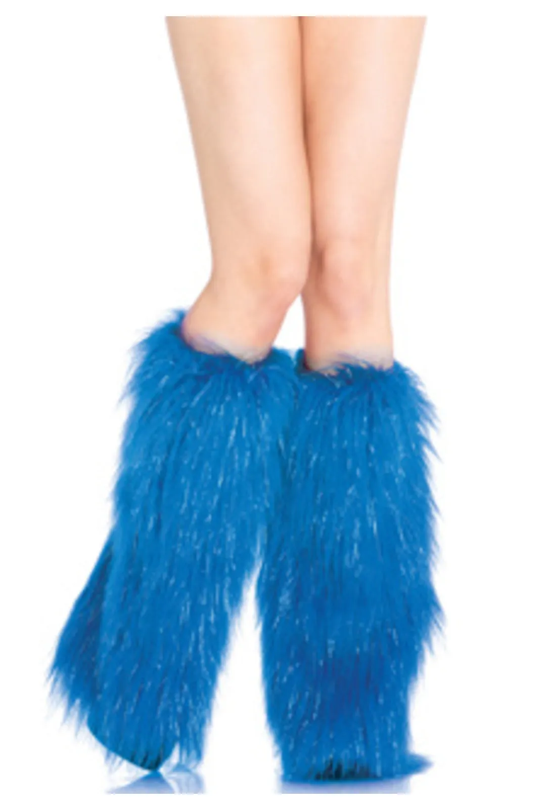 Blue Furry Leg Warmers