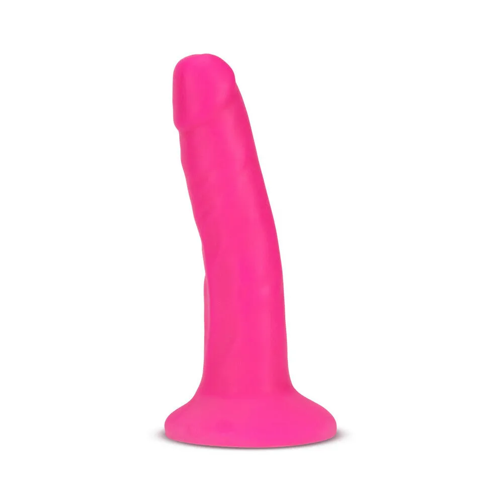 Blush Neo Elite 6 in. Silicone Dual Density Dildo with Suction Cup Neon Pink