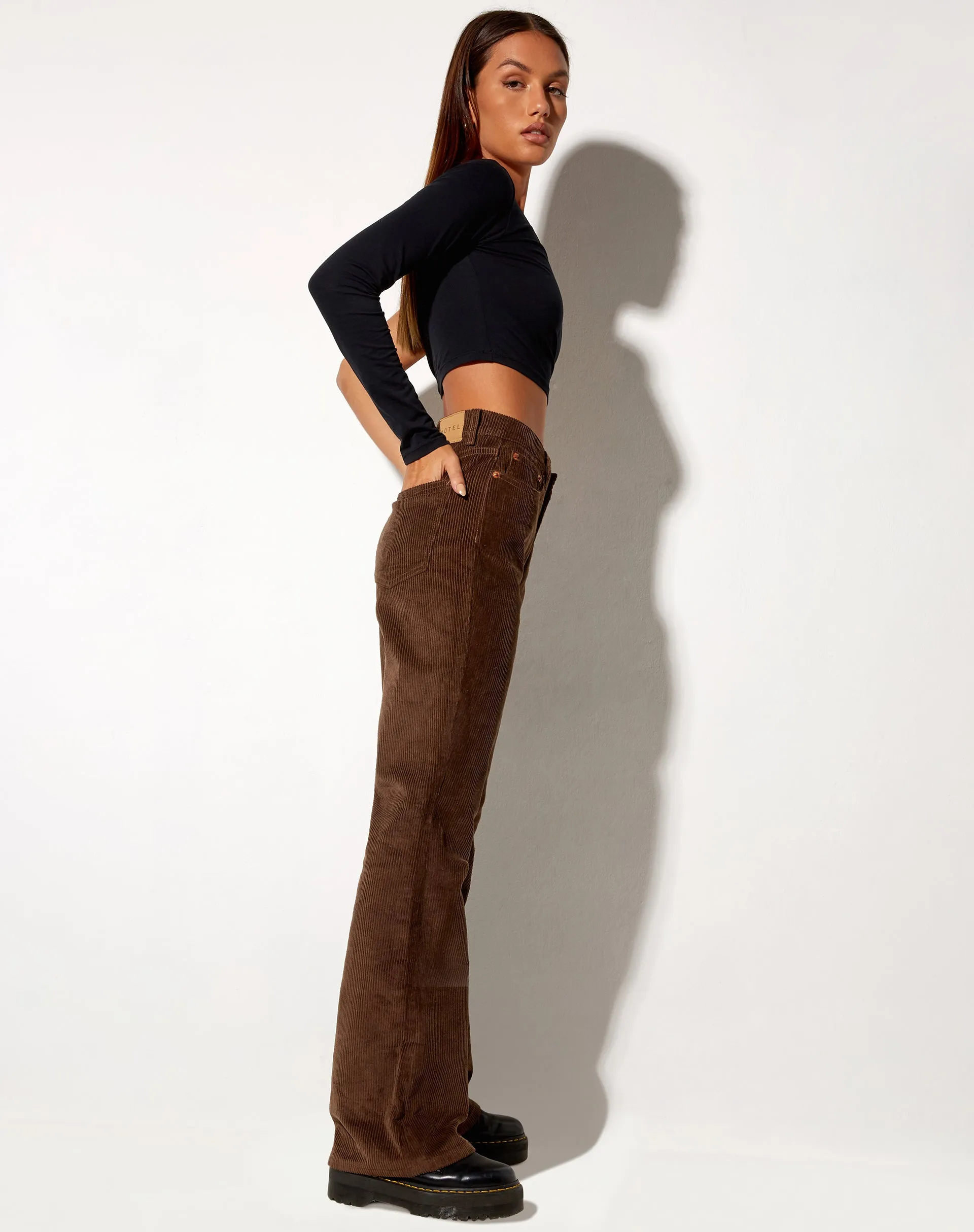 Bootleg Jeans in Cord Rich Brown