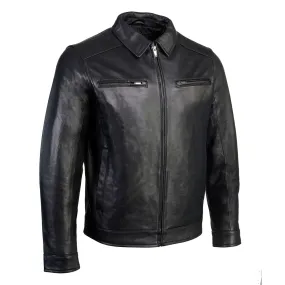 Boston Harbour 1.0 Men's Black New Zealand Lamb Leather Fashion Car Coat Jacket SFM1899