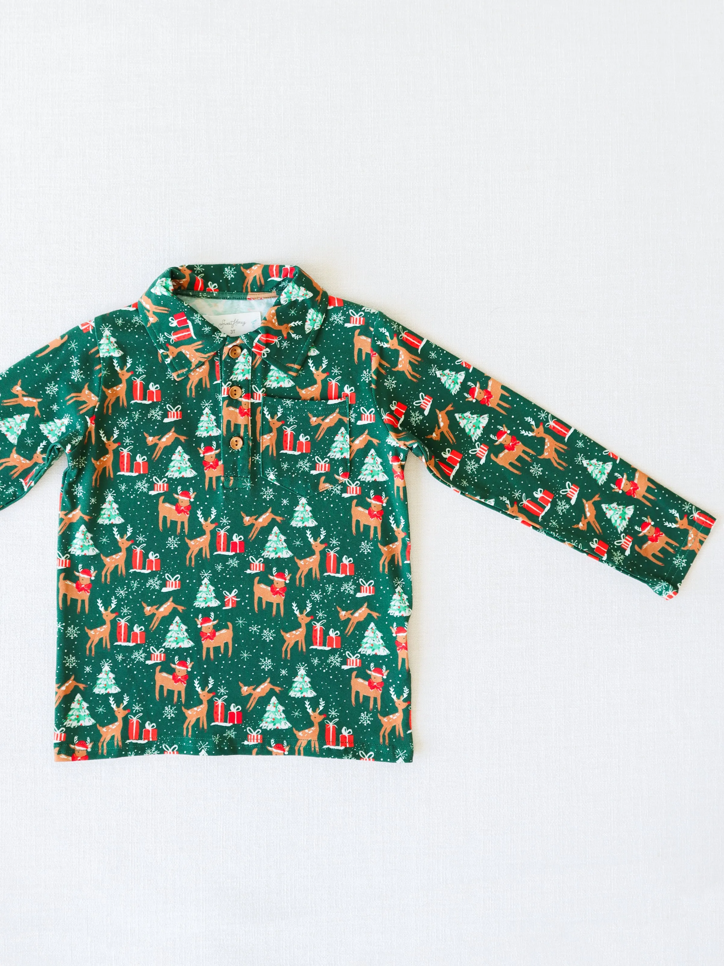 Boy's LS Polo Shirt - Mystic Forest