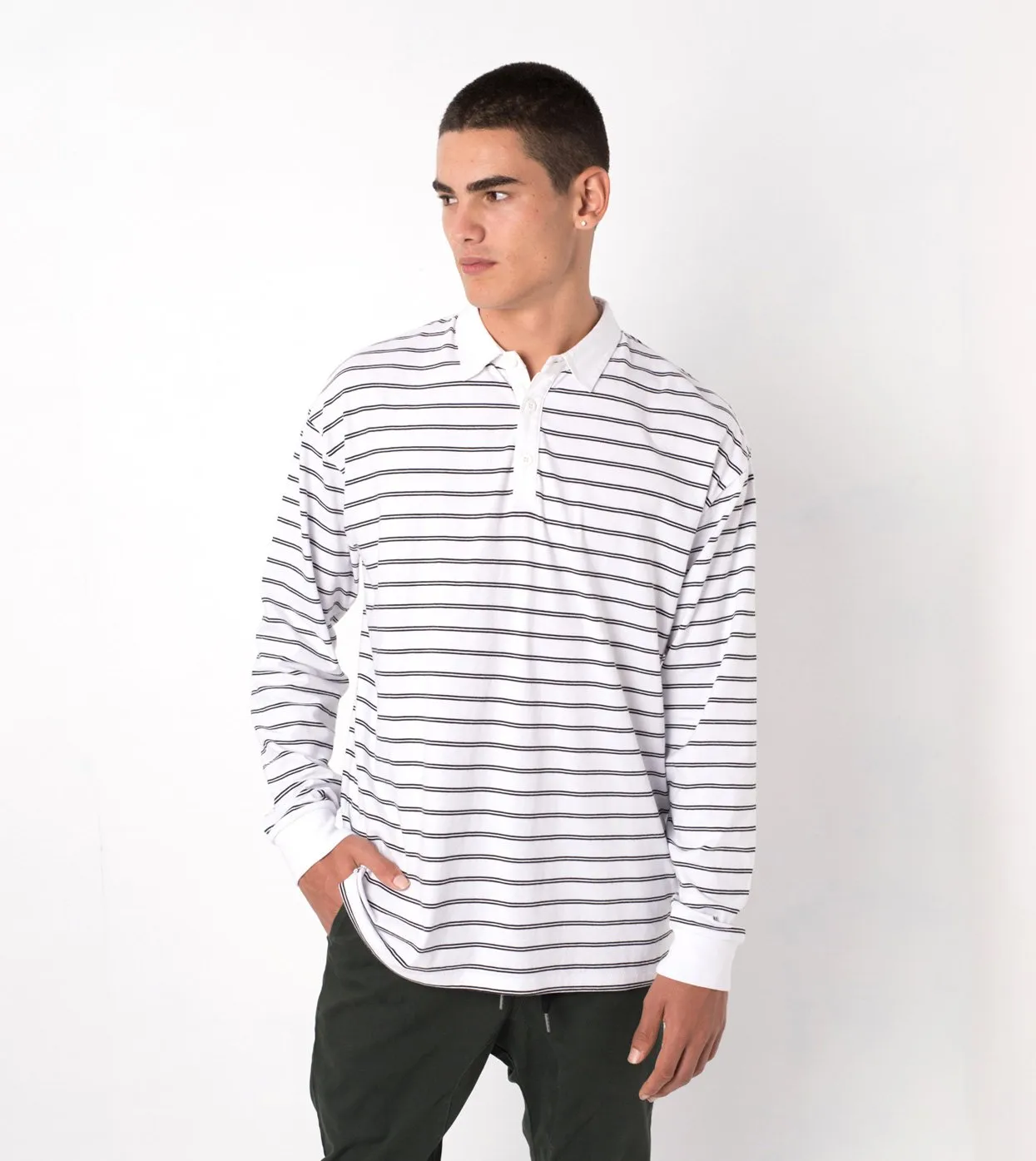 Channel Rugby LS Polo White/Black