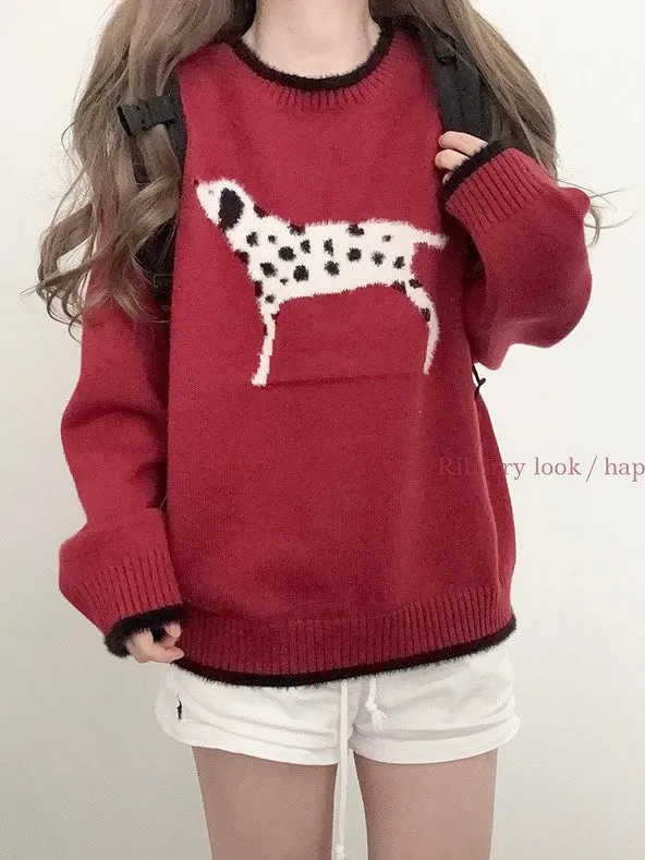 Christmas Poppy Oversized Knitting Sweater