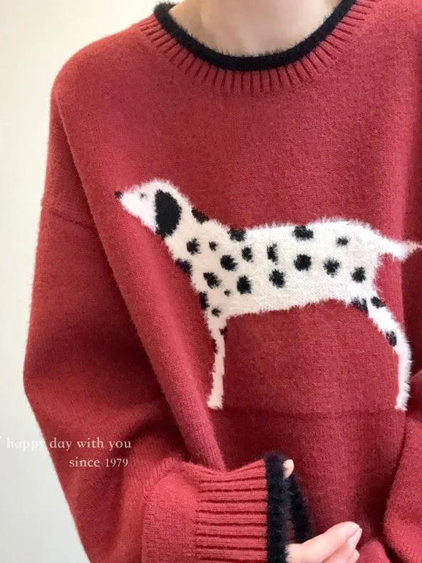 Christmas Poppy Oversized Knitting Sweater