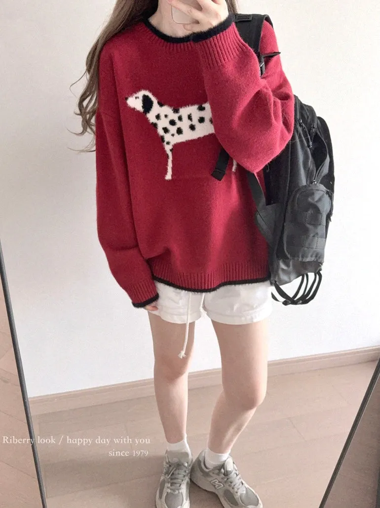 Christmas Poppy Oversized Knitting Sweater