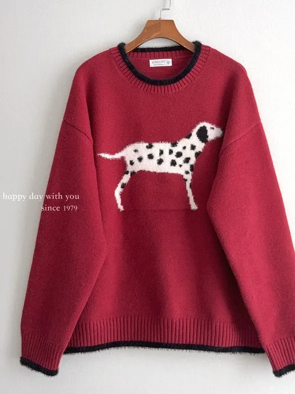 Christmas Poppy Oversized Knitting Sweater