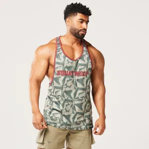 Code Camo Tank - Deep Lichen Green Print