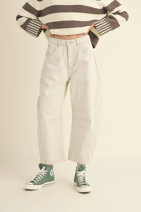 COTTON BARREL PANTS