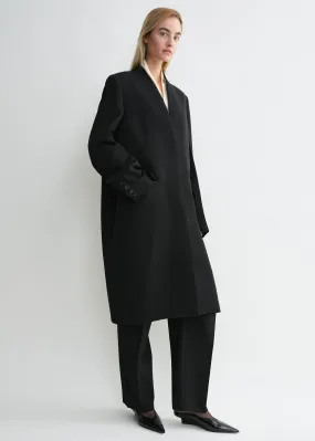 Deep pleat coat black