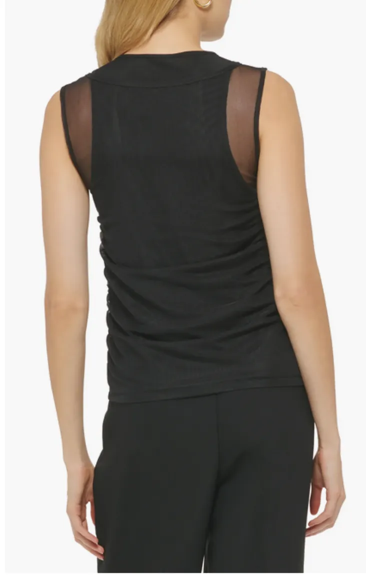 DKNY Double Layer Mesh Tank Top