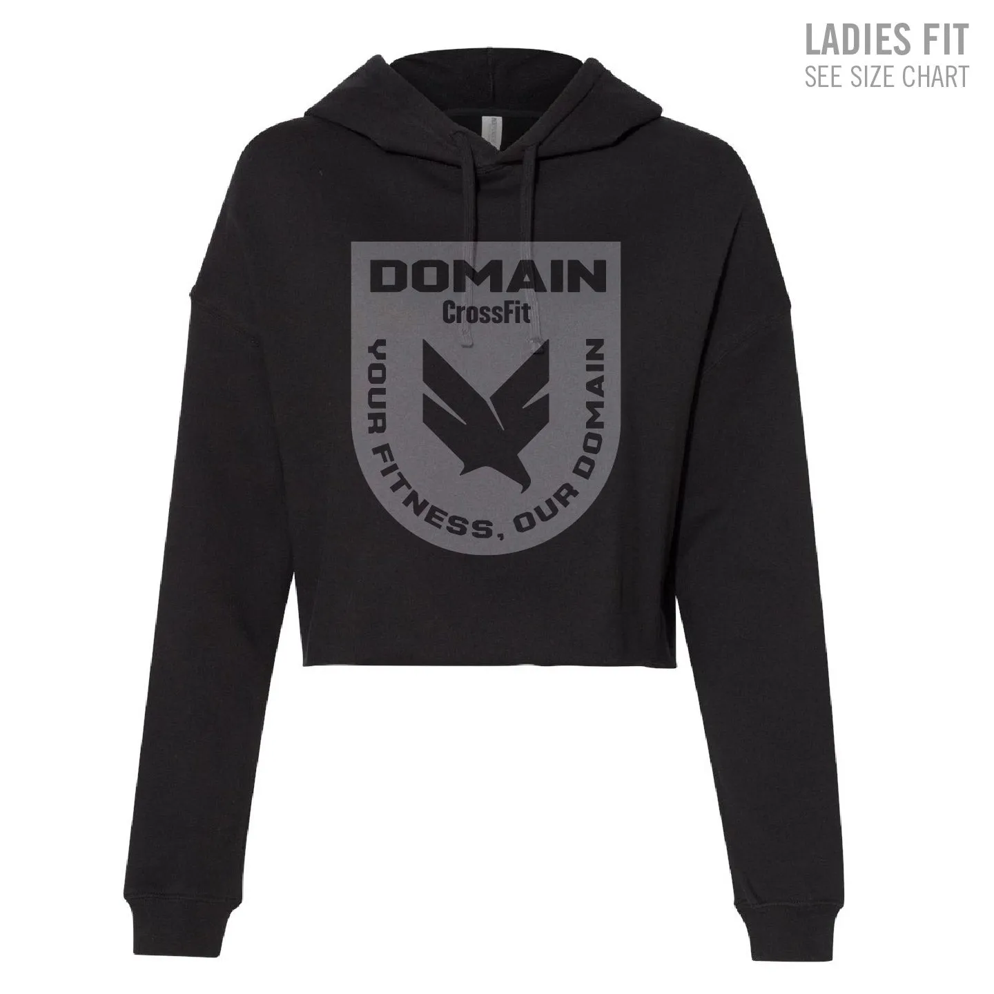 Domain Badge LADIES Cropped Hoodie (DCS001-AFX64CRP)