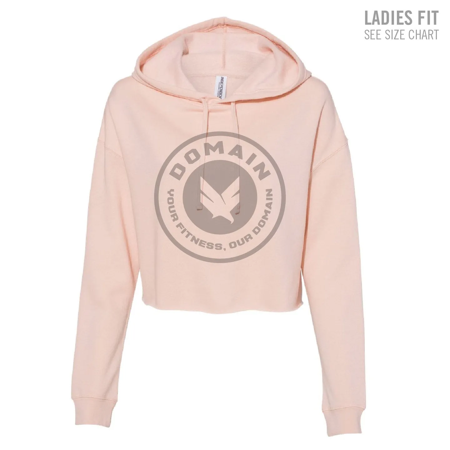 Domain Crossfit Circle Crest Ladies Cropped Hoodie (DCS002-AFX64CRP)