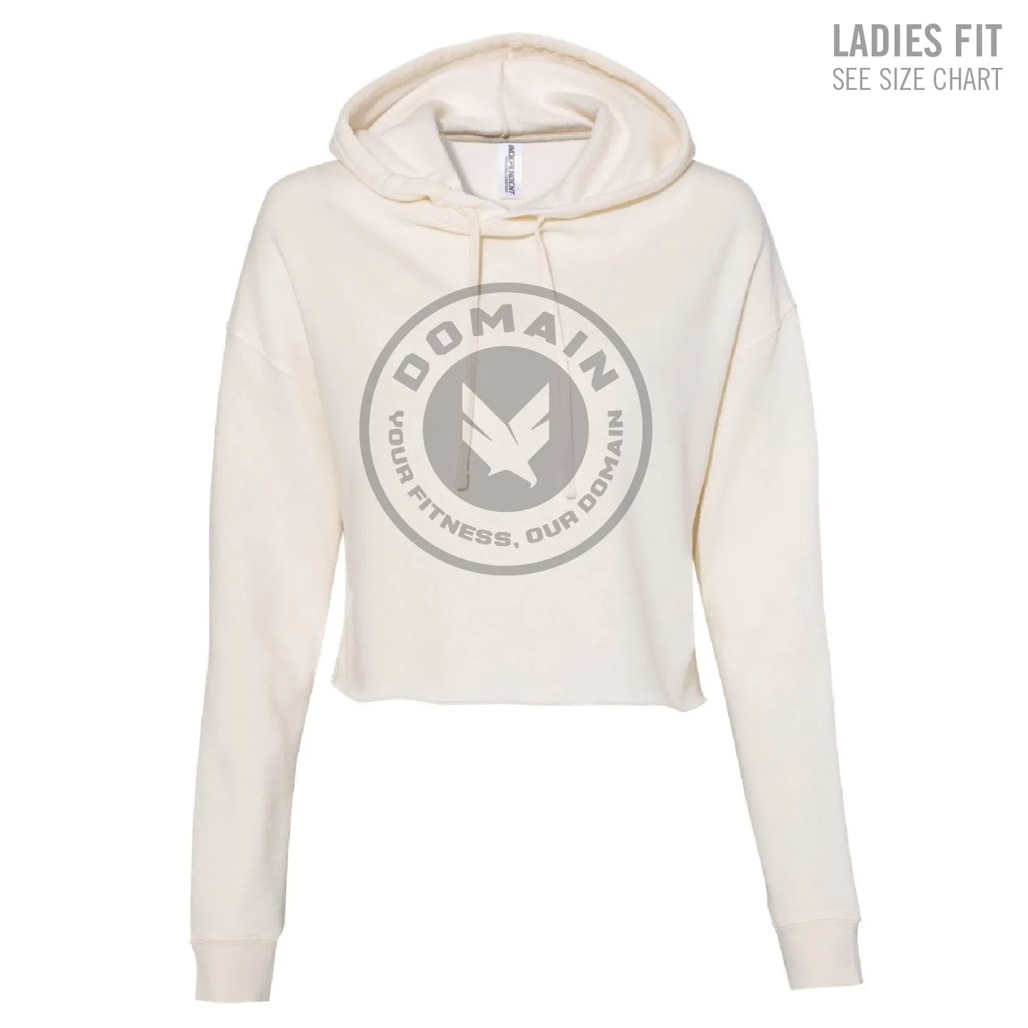 Domain Crossfit Circle Crest Ladies Cropped Hoodie (DCS002-AFX64CRP)