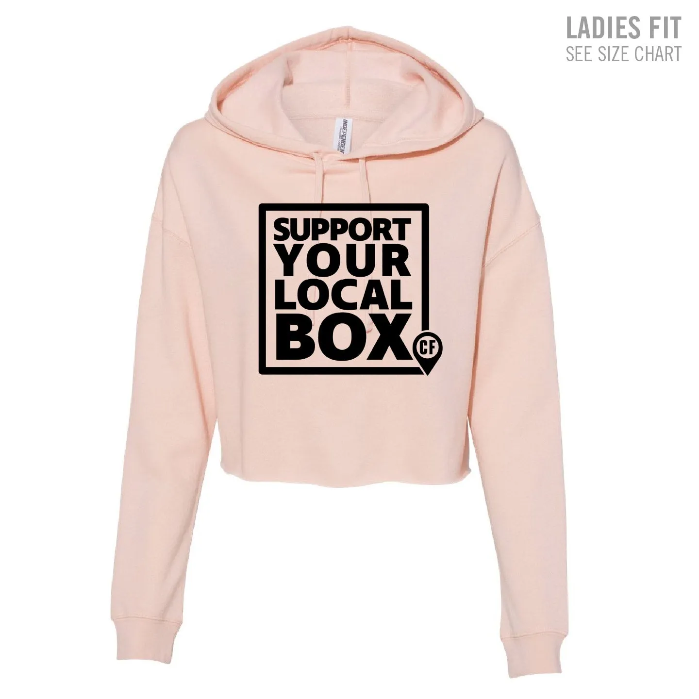 Domain Crossfit Support Local Ladies Cropped Hoodie (DCT006-AFX64CRP)