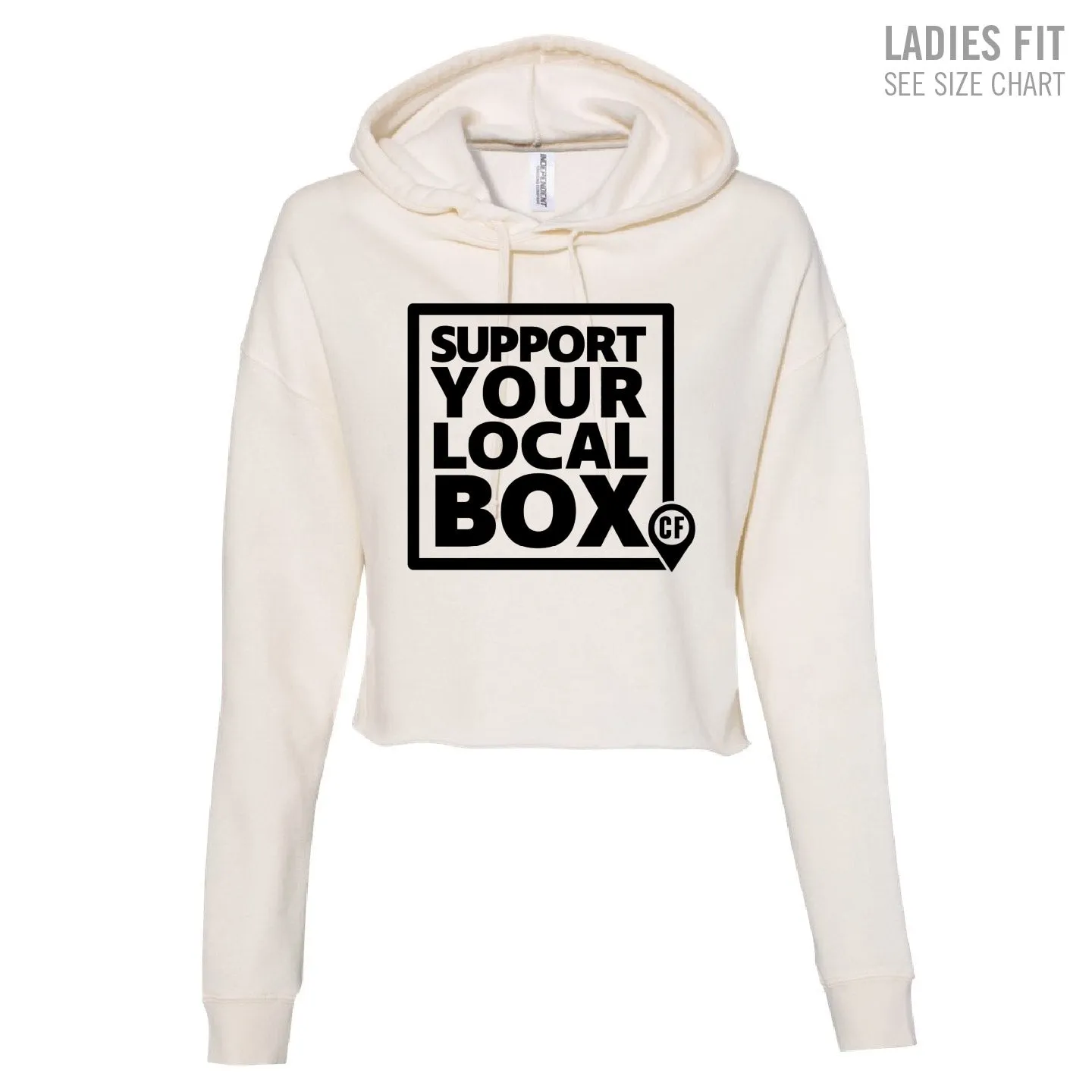 Domain Crossfit Support Local Ladies Cropped Hoodie (DCT006-AFX64CRP)