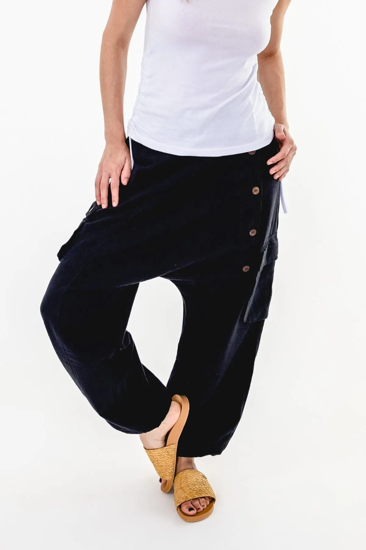 Drop Crotch Pants - Black