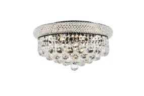 Eight Light Flush Mount from the Primo Collection in Black And Clear Finish by Elegant Lighting