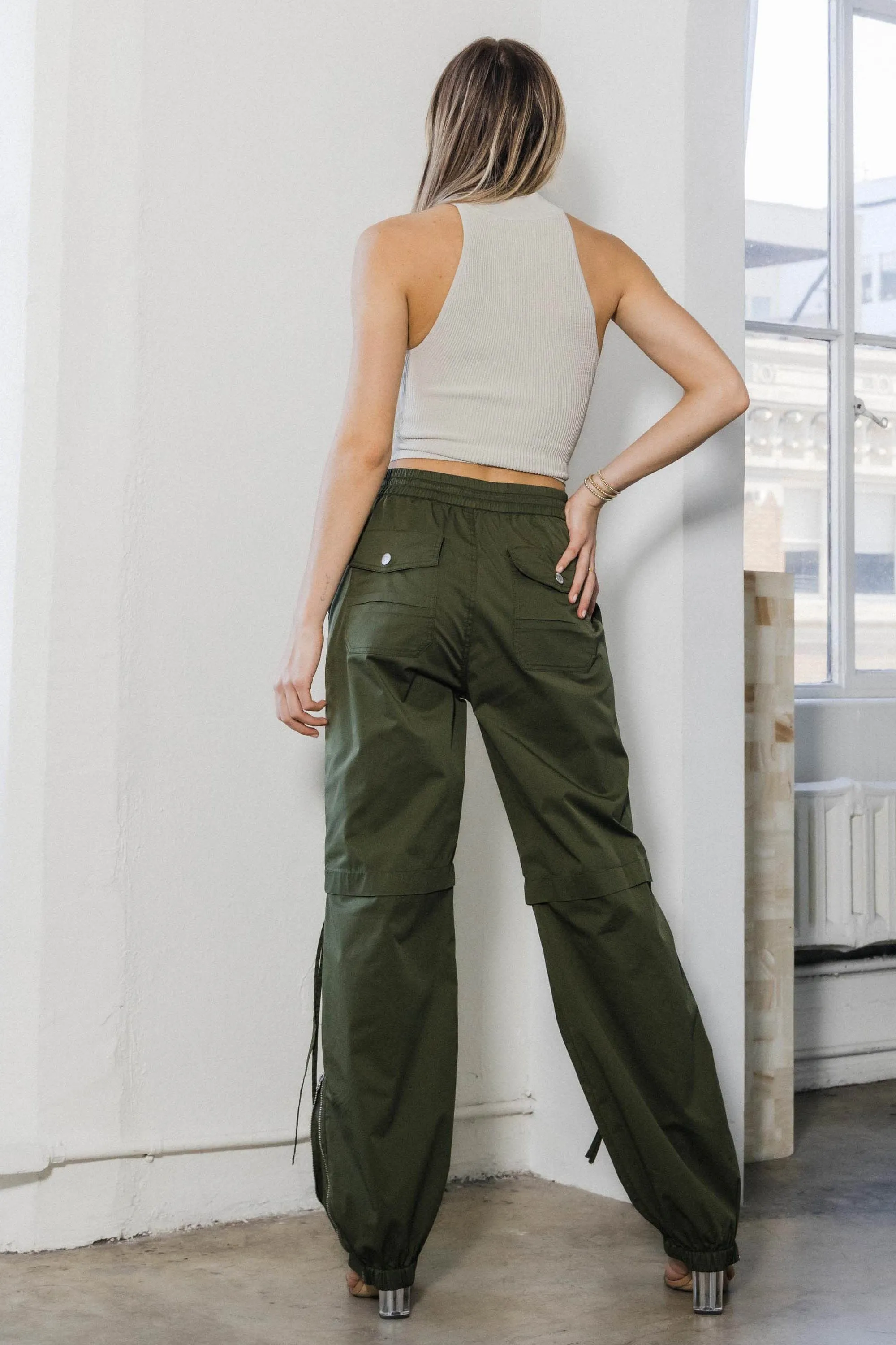 Elastic Waist Band Baggy Cargo Pants