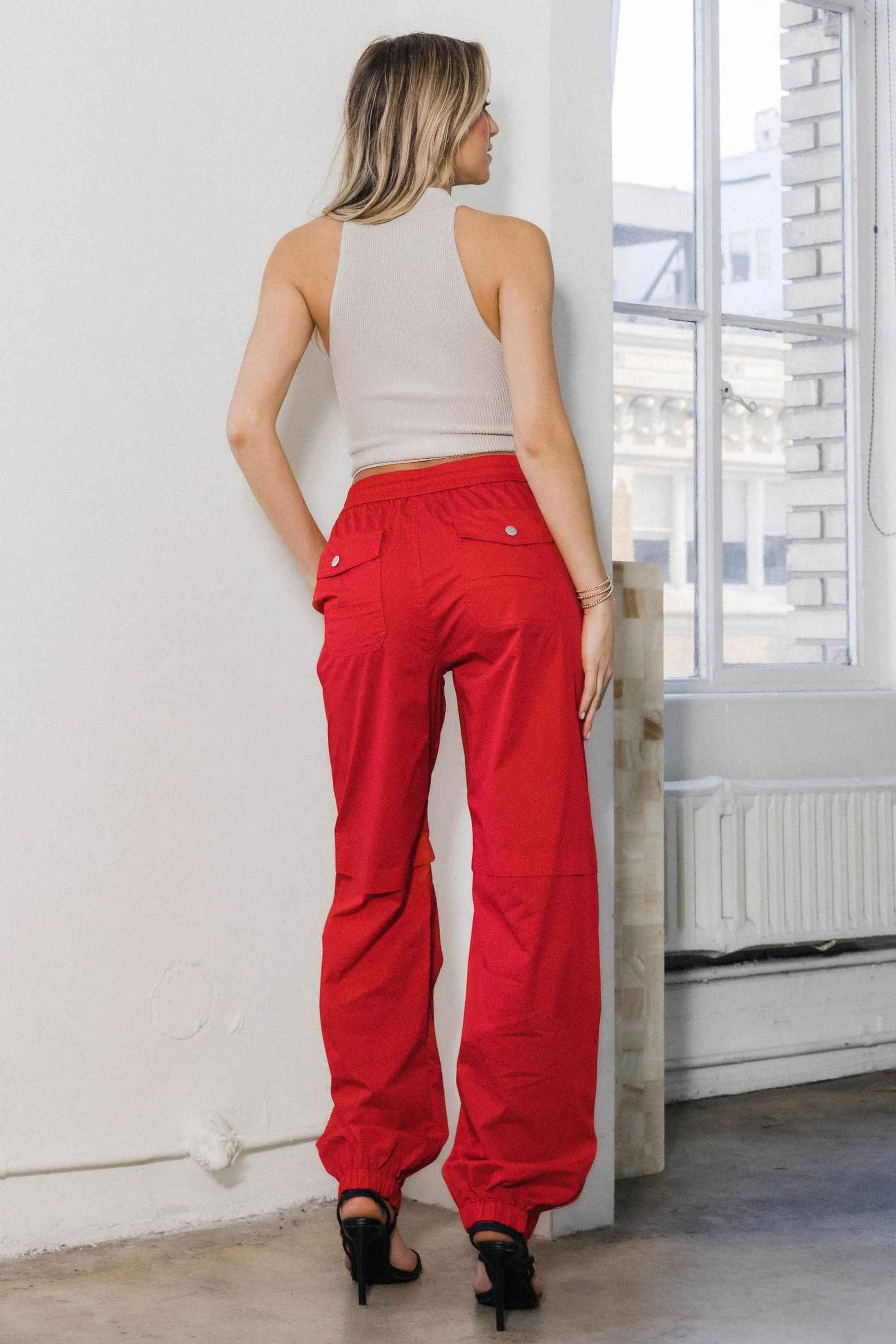 Elastic Waist Band Baggy Cargo Pants