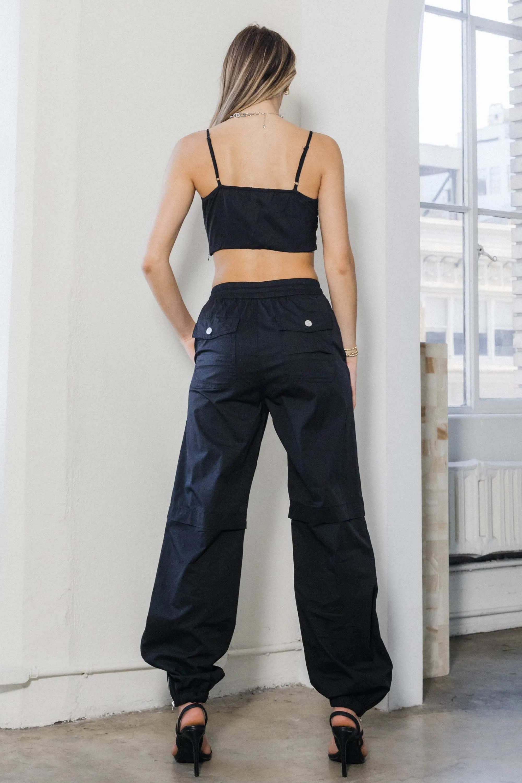 Elastic Waist Band Baggy Cargo Pants