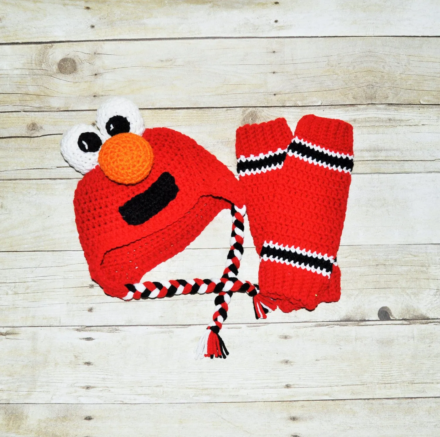 elmo crochet hat and leg warmer, elmo cake smash,newborn photo prop, sesame street Party, elmo smash cake