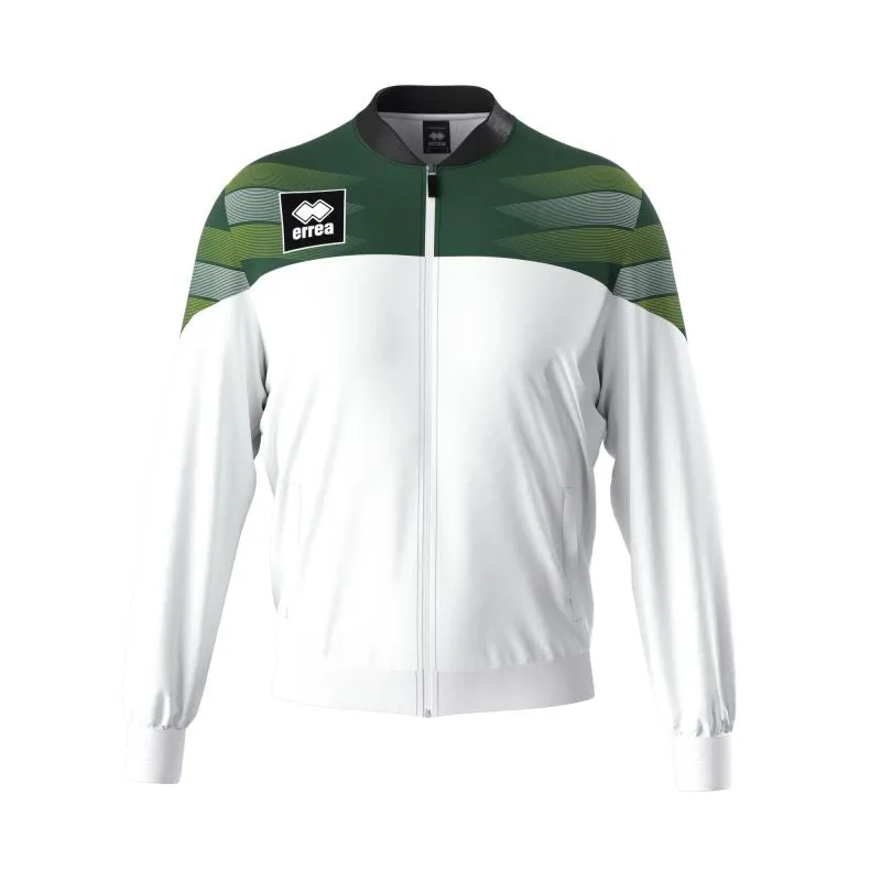 ERREA BILLY FULL ZIP TRACK JACKET WHITE DARK GREEN GREEN FLUO