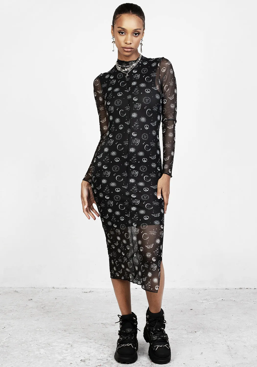 EUPHORIA MESH MIDI DRESS