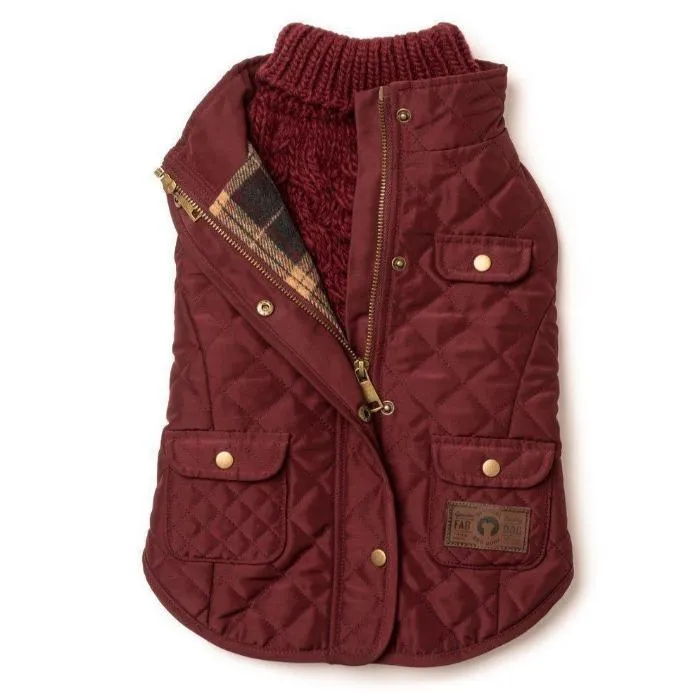 Fabdog | Quilted Barn Coat - Burgundy