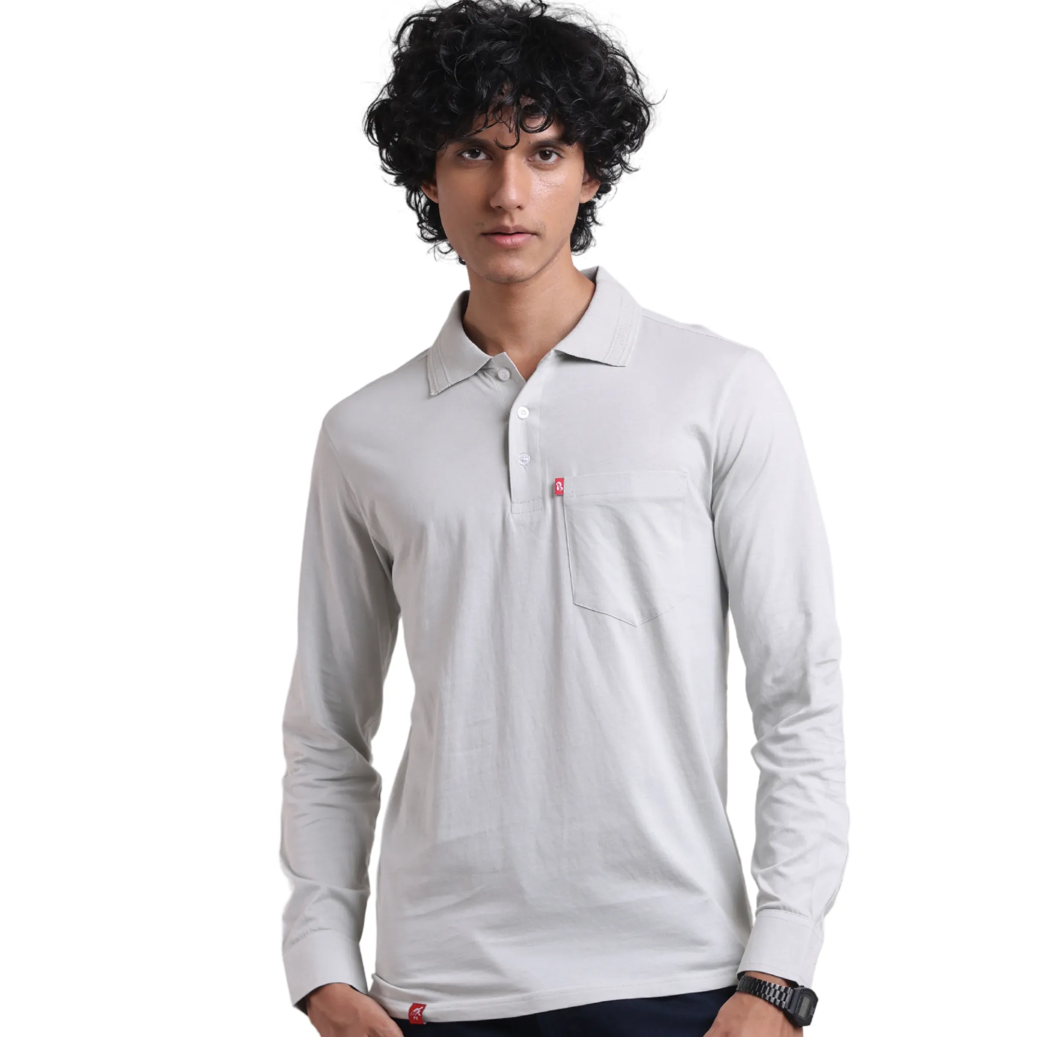 Feather Touch Cloud Cuffed Polo