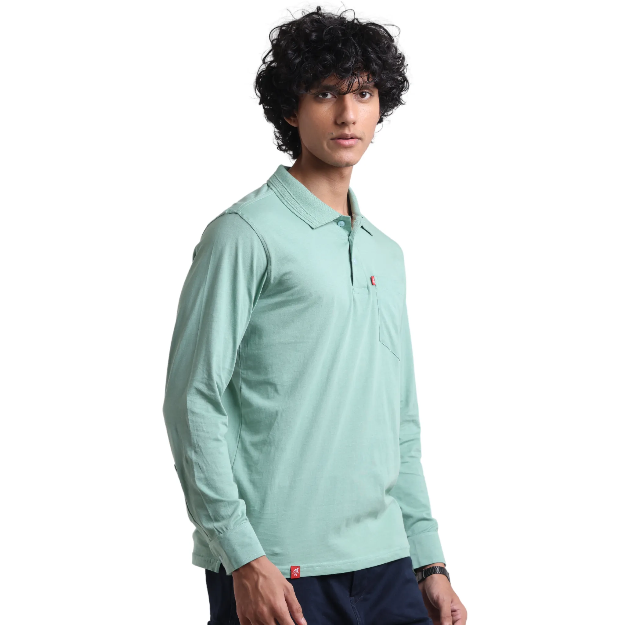 Feather Touch Cloud Cuffed Polo