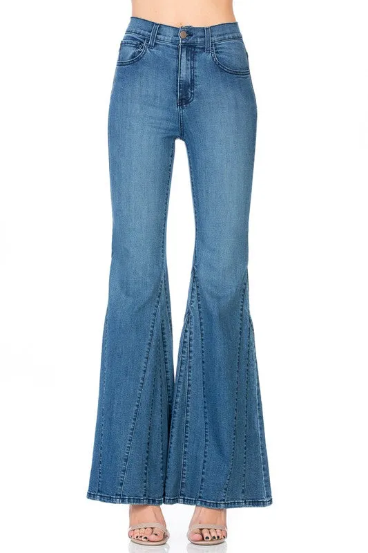 flare jean bell bottom wide leg denim pants