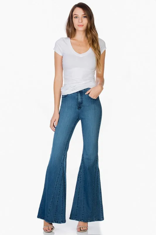 flare jean bell bottom wide leg denim pants