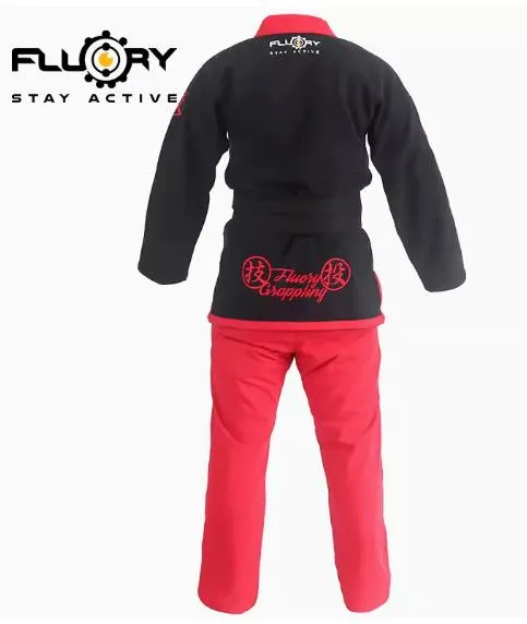 FLUORY BJJF03 JIU JITSU GI Size XS-XL BLACK UNISEX